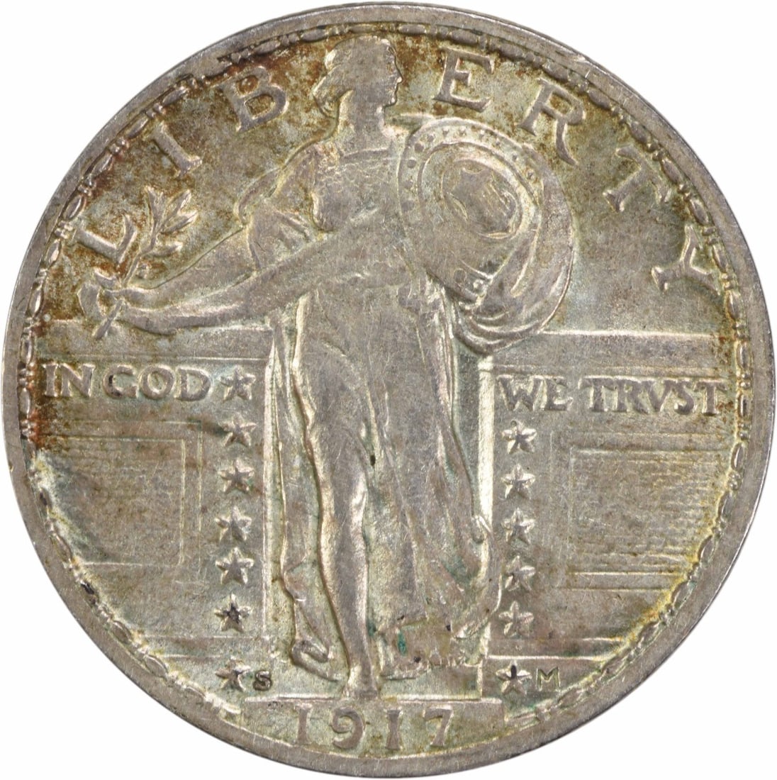 Uncertified 1917-S Standing Liberty Silver Quarter Type 2 AU Slider (1 of 2)