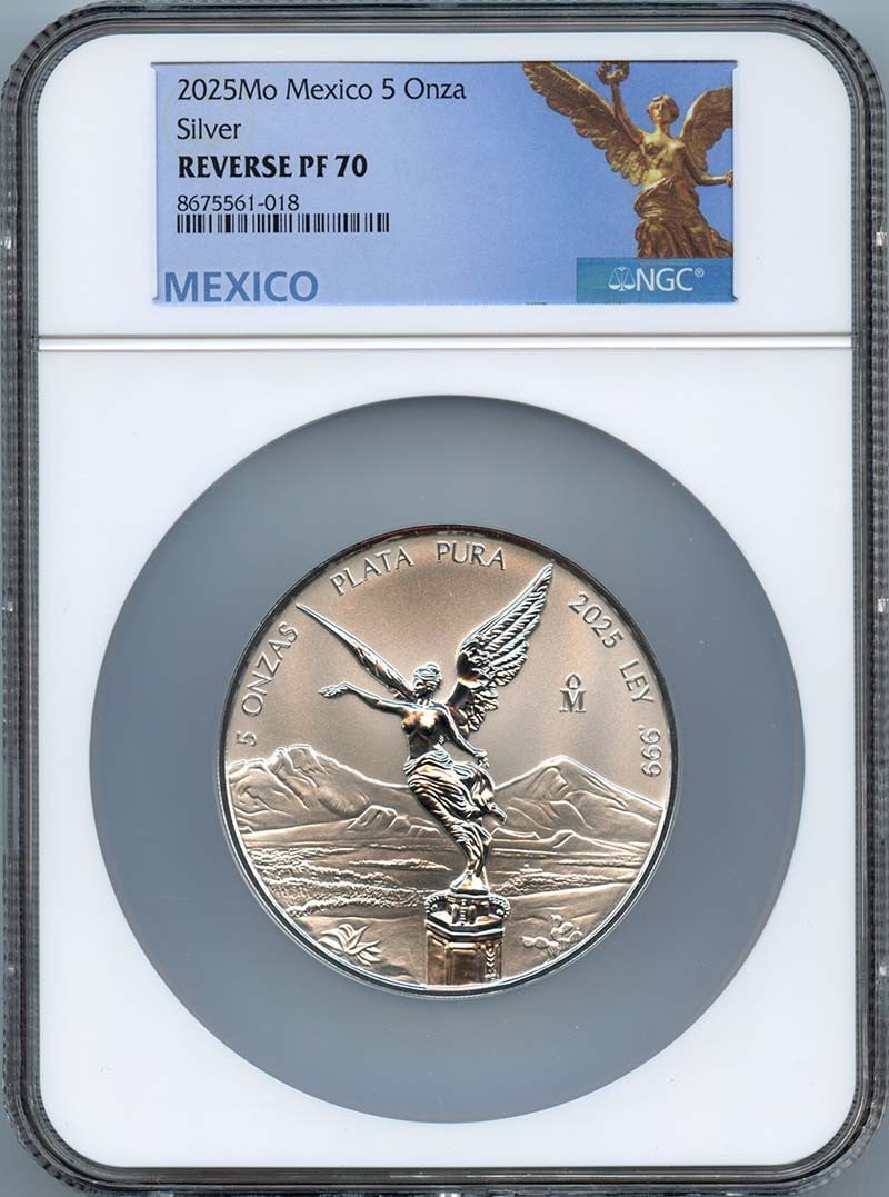 600 2025 Mo Mexico 5 Onza Libertad Silver NGC PF70 Reverse Proof Low Mintage: 600 2025 Mo Mexico 5 Onza Libertad Silver NGC PF70 Reverse Proof Low Mintage This listing features 600 2025 Mo Mexico 5 Onza Libertad Silver NGC PF70 Reverse Proof Low Mintage. Item specifics are prov