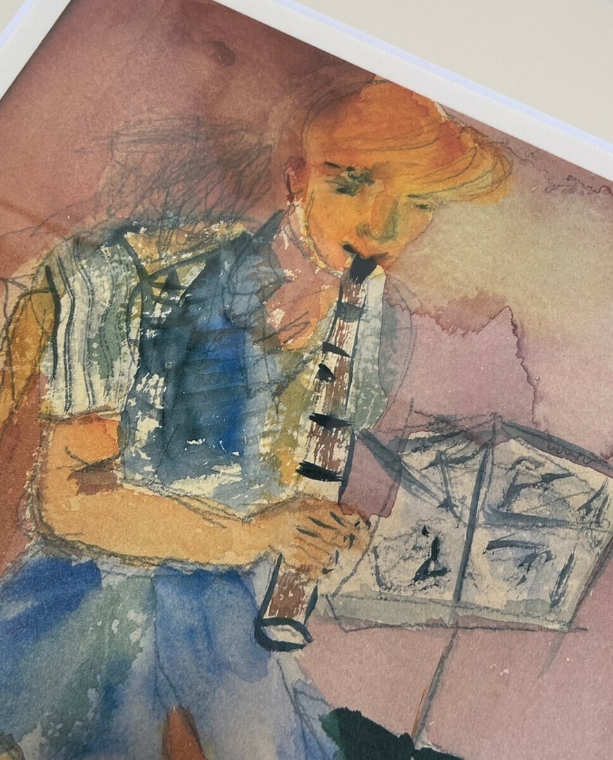 Print Henry Miller Signed Lithograph "Clarinet" Stamped Framed ED200 Fine Art (1 of 9)