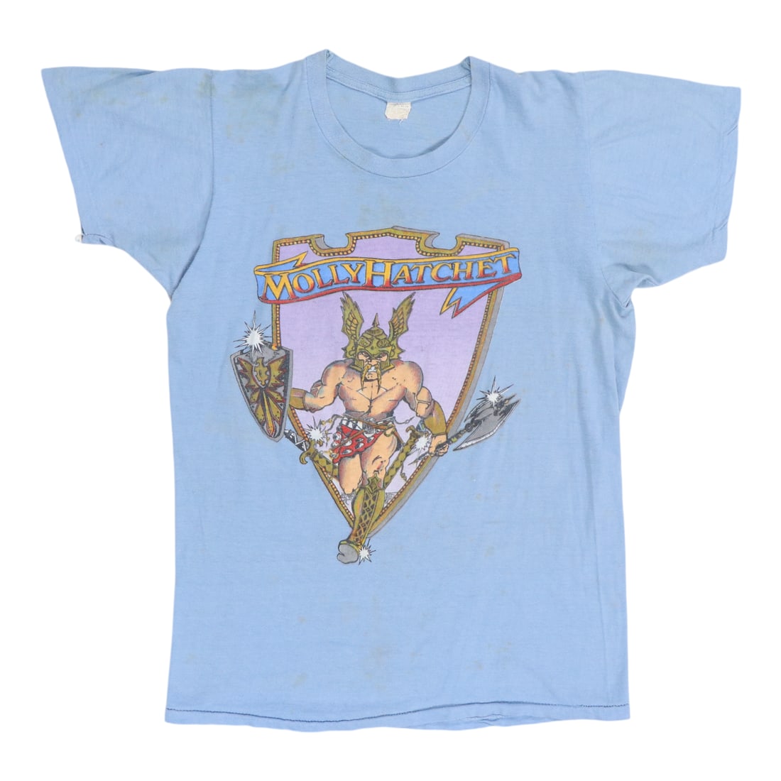 Shirt 1980s Molly Hatchet: Shirt 1980s Molly Hatchet This listing features Shirt 1980s Molly Hatchet. Item specifics are provided below. Item Specifics: Size: Large Era: 1980s Color: Blue Material: 50/50 Poly/Cotton Tag Size:
