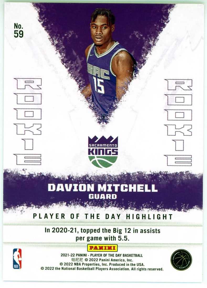 #59 Davion Mitchell 2021-22 Panini Player of the Day Kaboom Rookie Card - 2