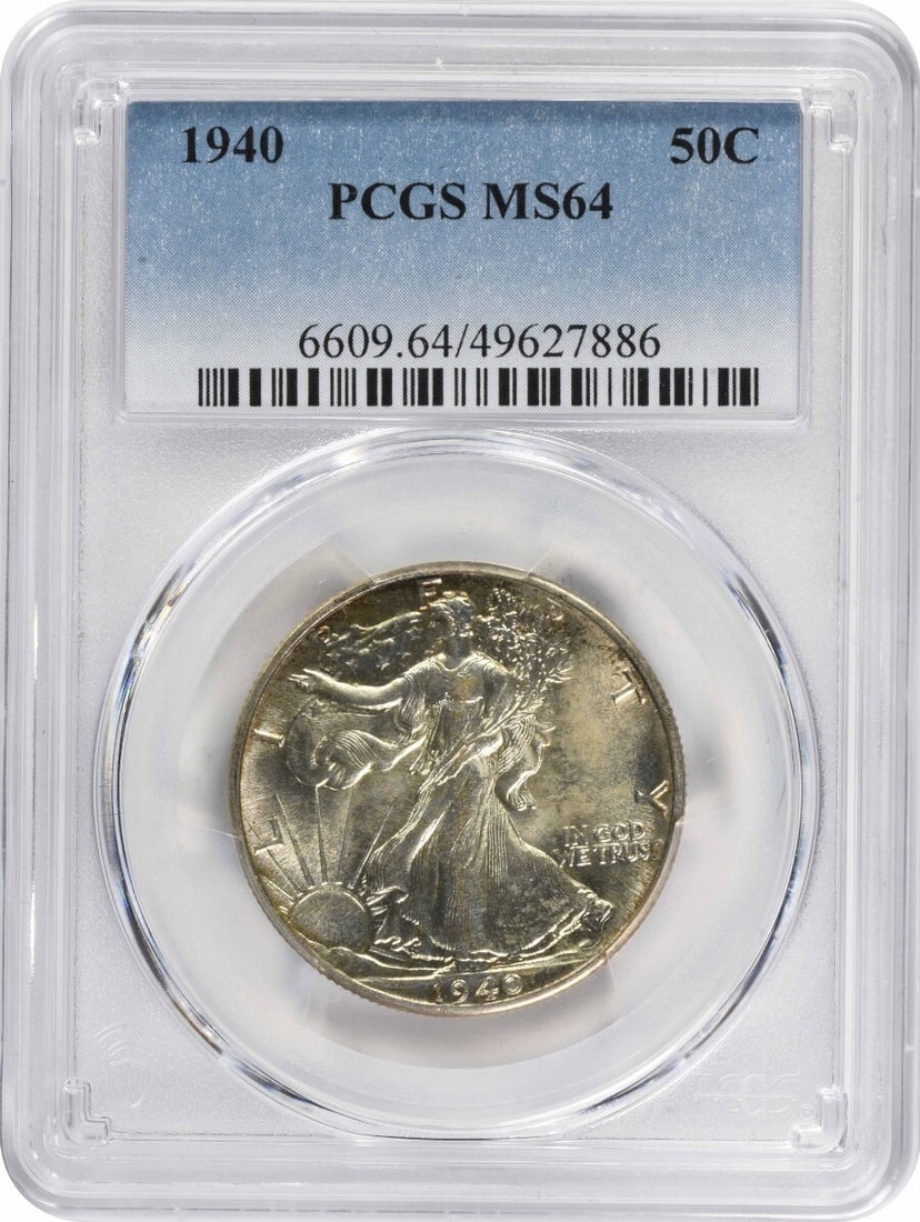 PCGS 1940 Walking Liberty Silver Half Dollar MS64 (1 of 1)