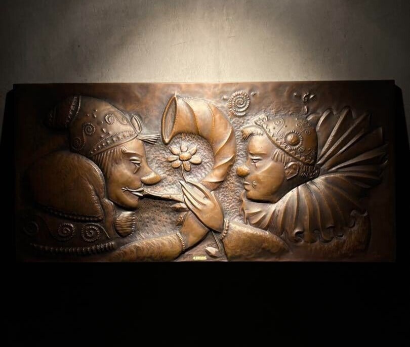 Italy STUDIO CELLINI Bronze Artwork Copperplate Engraving- The Clowns Made in (1 of 7)