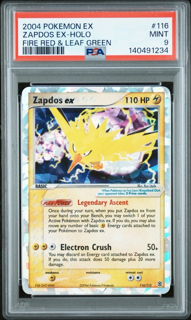 9 2004 POKEMON EX ZAPDOS EX-HOLO #116 FIRE RED & LEAF GREEN PSA (1 of 3)
