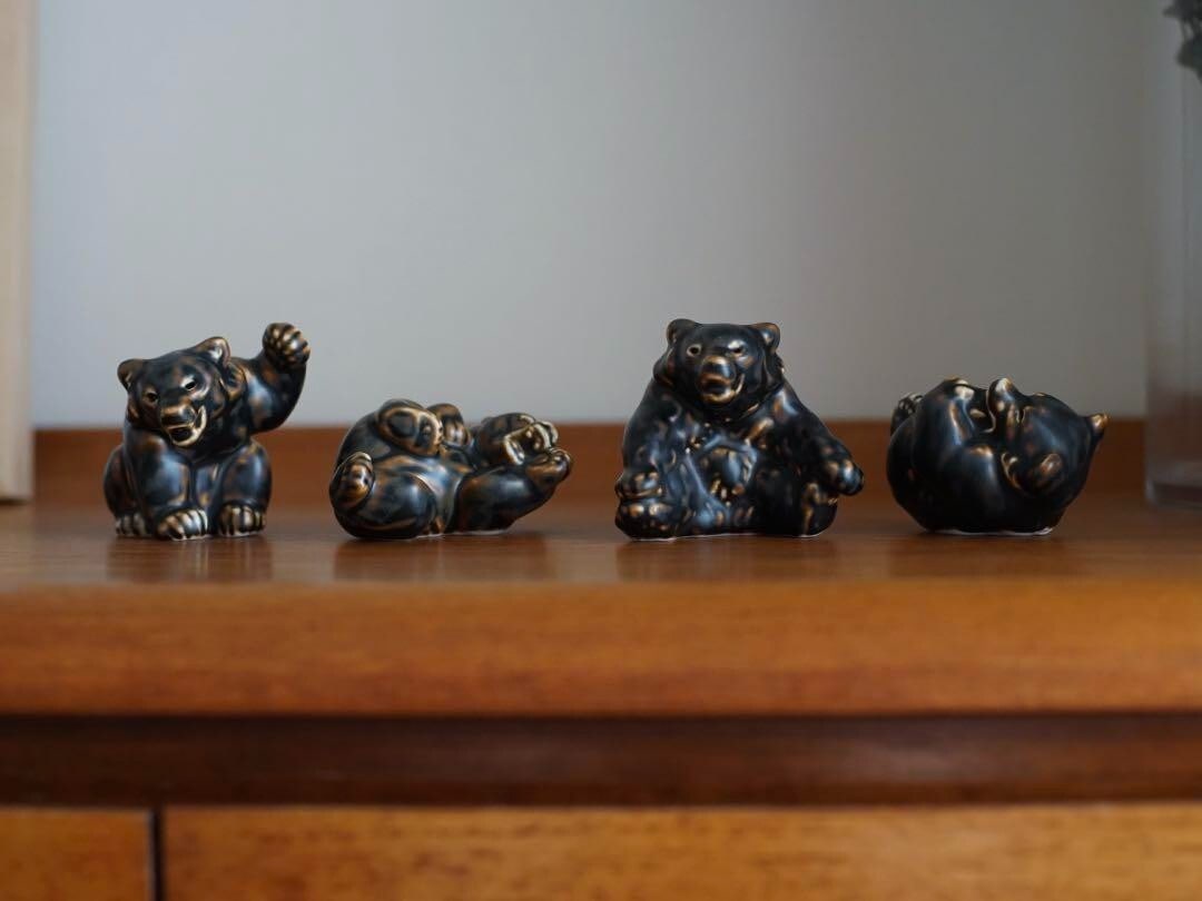 bears Knud Kyhn (1880-1969) Royal Copenhagen sculpture Complete set of four (1 of 2)