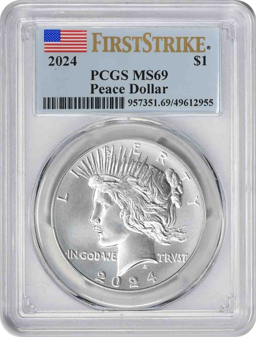 PCGS 2024 Peace Silver Dollar MS69 First Strike (1 of 1)