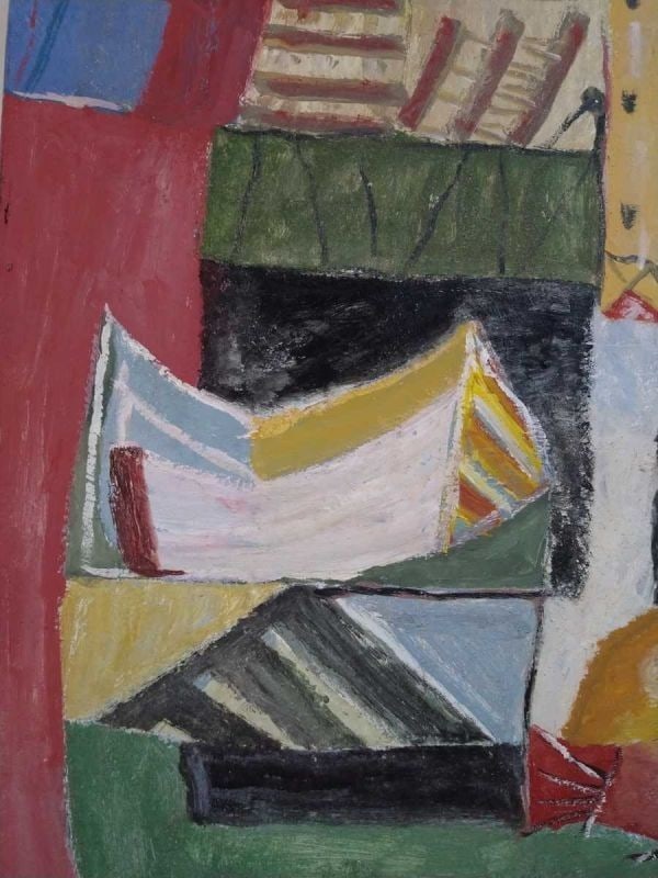 1990) Abstract Modern Oil Painting Signed - Maria dos Anjos (Portuguese-Brazilian - 6