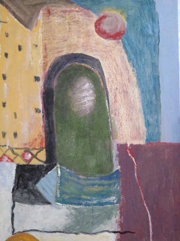 1990) Abstract Modern Oil Painting Signed - Maria dos Anjos (Portuguese-Brazilian - 8