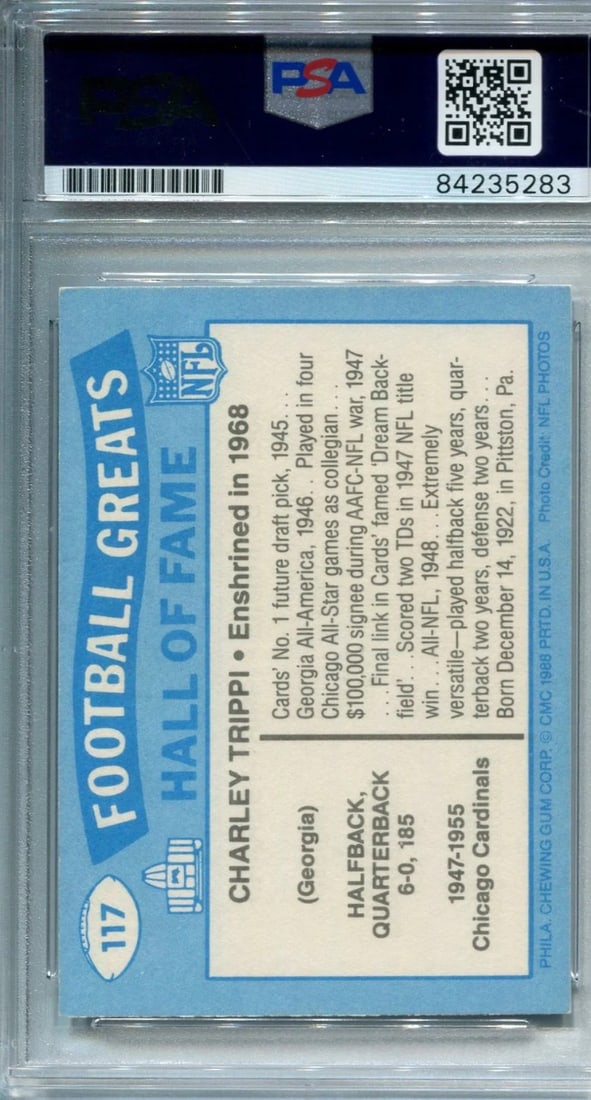 (PSA) Charley Trippi 1988 Autographed Swell Football Card - 2