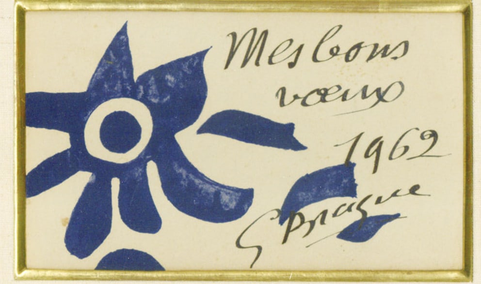 dated Georges Braque "1962 Greeting Card" Lithograph 1961 Signed and - 2