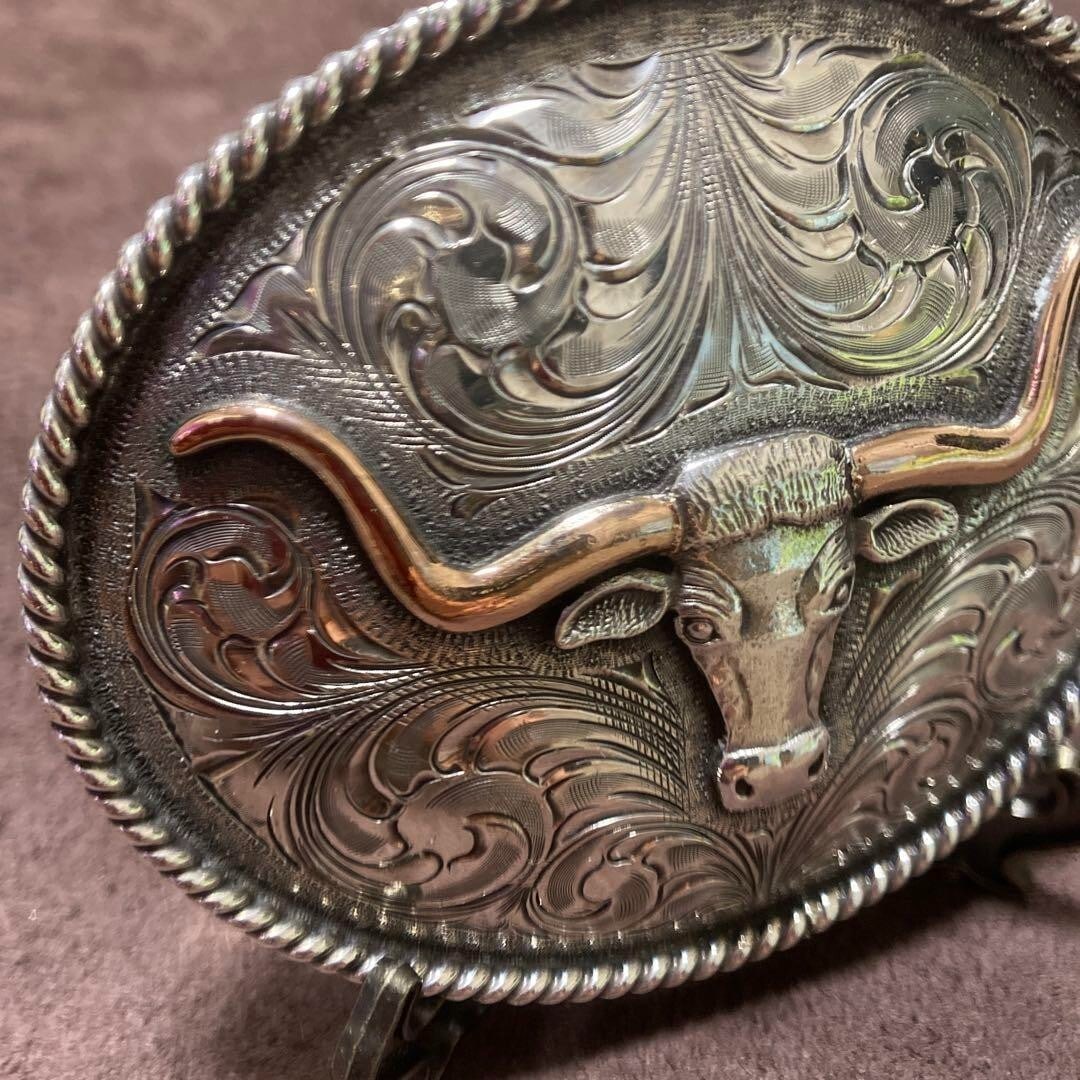 10K CLINT ORMS Trophy Buckle Sterling Silver 925 silver smith RARE - 2