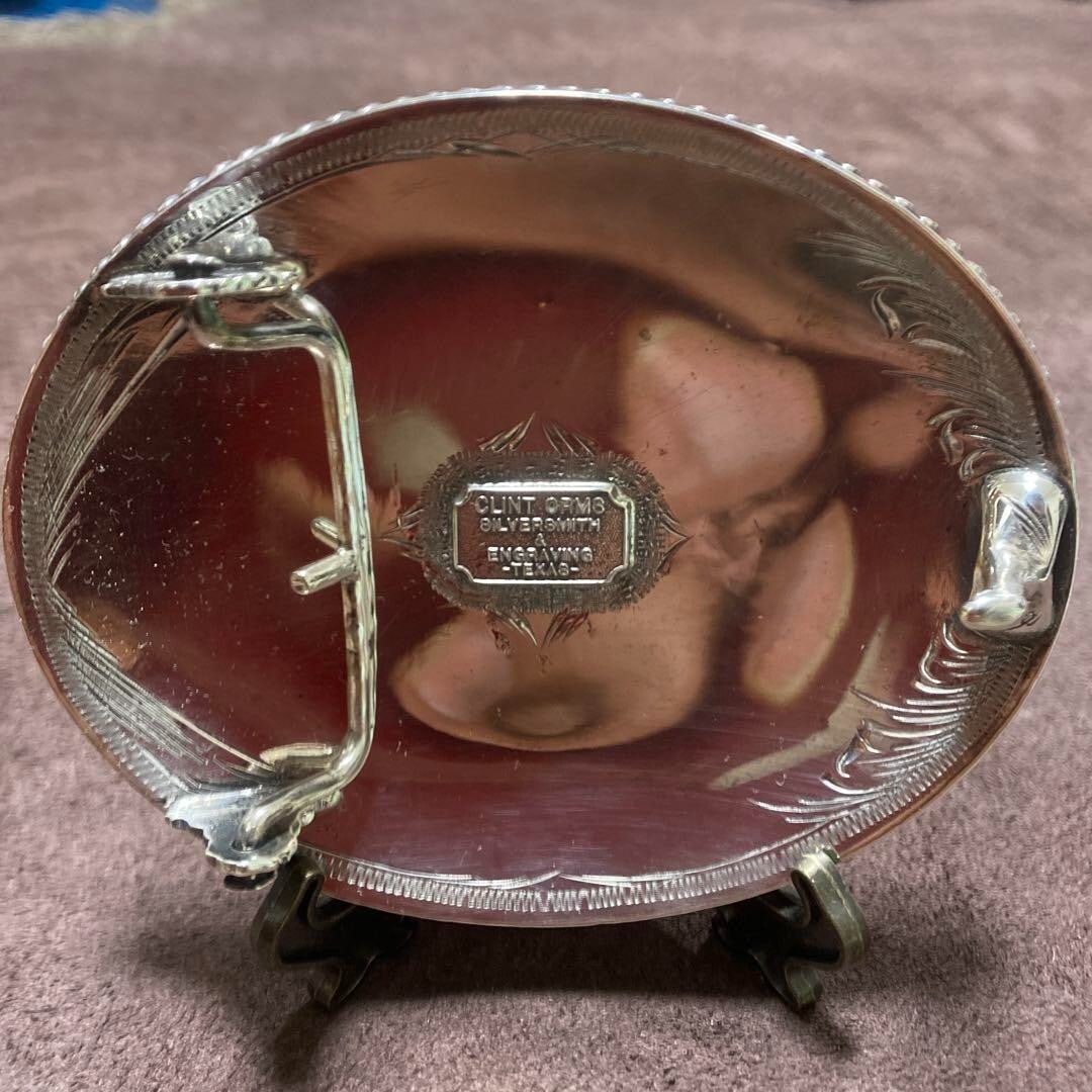 10K CLINT ORMS Trophy Buckle Sterling Silver 925 silver smith RARE - 4