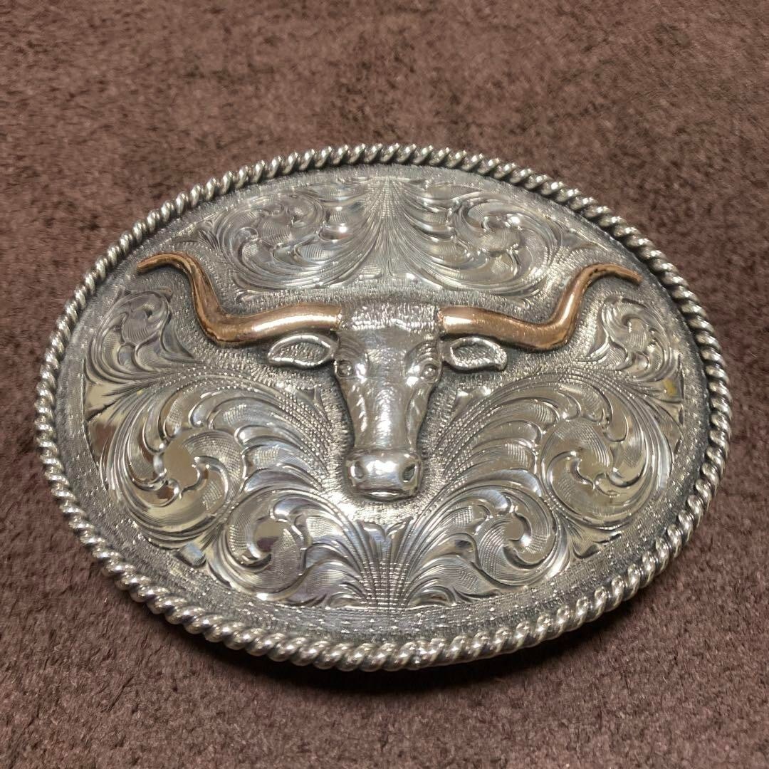 10K CLINT ORMS Trophy Buckle Sterling Silver 925 silver smith RARE - 7
