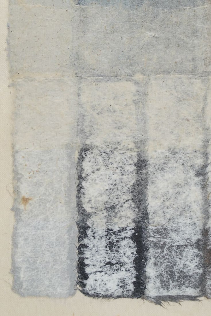 Framed Hisashi Momose Signed Original Painting Mixed media "Square Strips" - 7