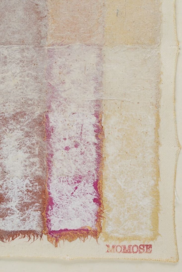 Framed Hisashi Momose Signed Original Painting Mixed media "Square Strips" - 8