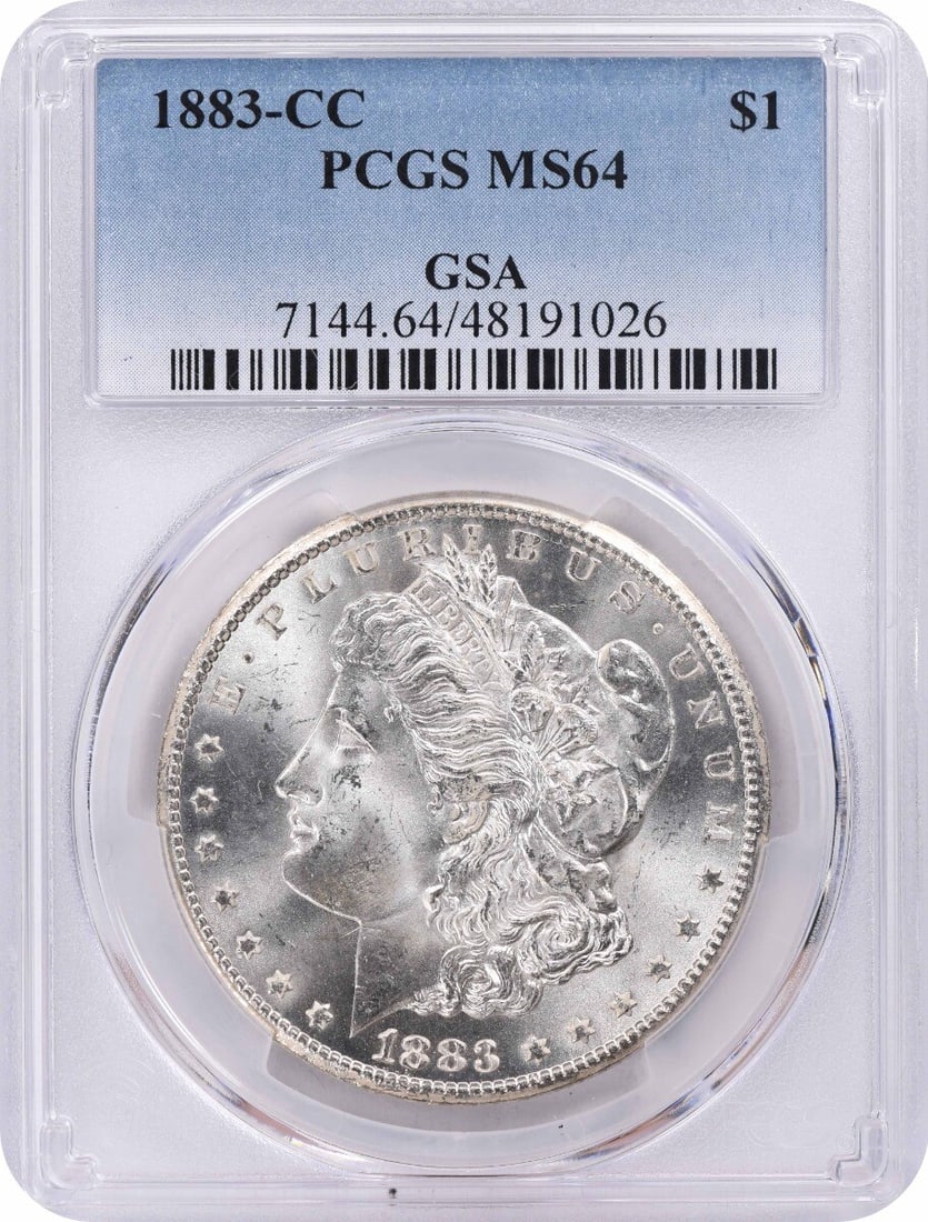 PCGS 1883-CC Morgan Silver Dollar MS64: PCGS 1883-CC Morgan Silver Dollar MS64 This listing features PCGS 1883-CC Morgan Silver Dollar MS64. Item specifics are provided below. Item Specifics: Country Of Origin: United States