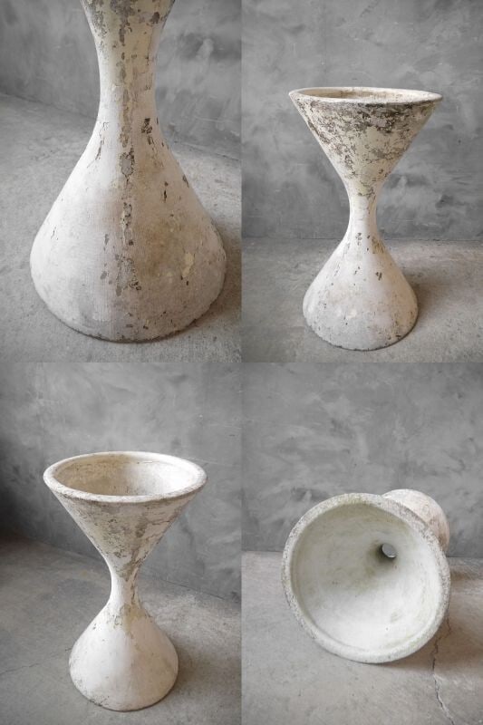 vintage - Antique Willy Guhl planter - height 79.5cm - diameter 45cm - 4