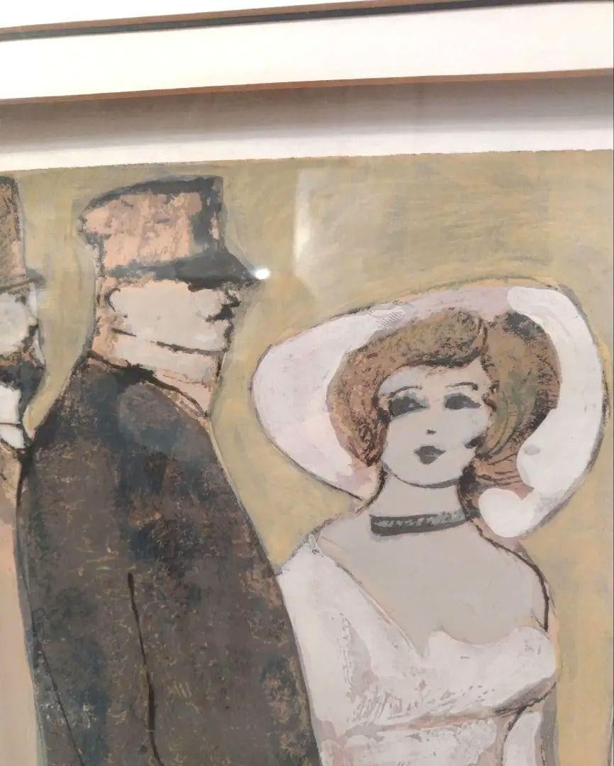 84x84cm David Schneuer "Admiral" Original Gouache Painting Paris Scene Framed - 3