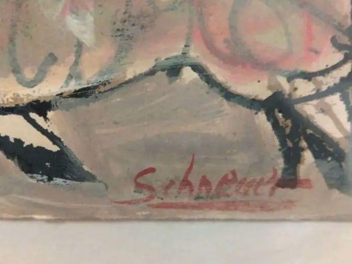 84x84cm David Schneuer "Admiral" Original Gouache Painting Paris Scene Framed - 5