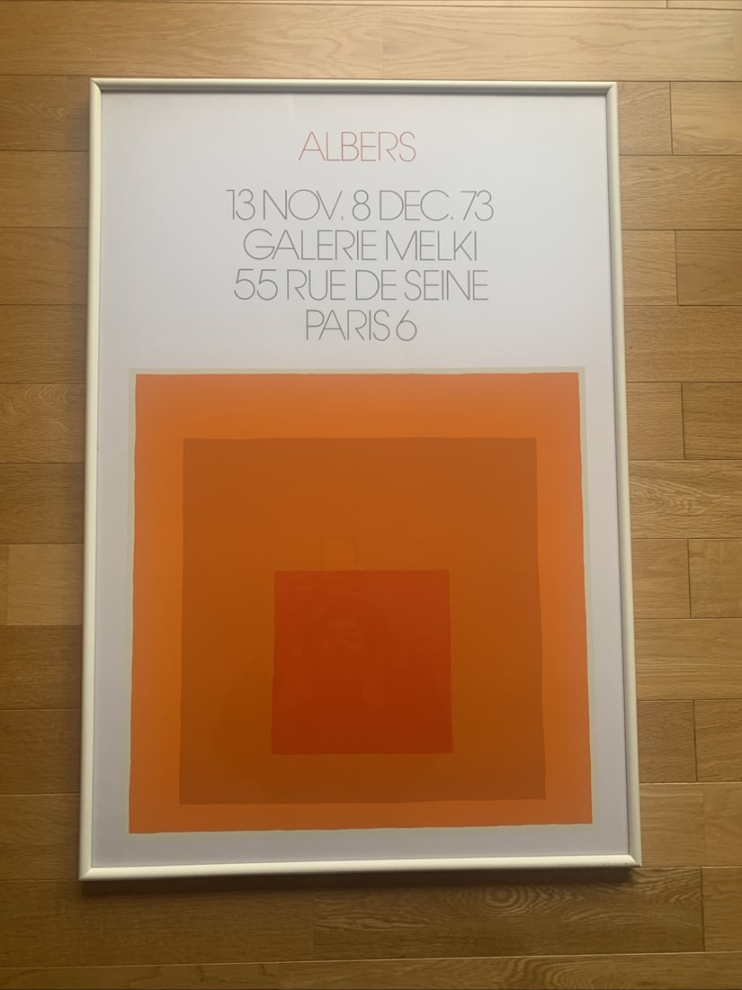 POSTER JOSEF ALBERS ART 1973 VINTAGE ORIGINAL SILKSCREEN PRINT PARIS EXHIBITION (1 of 5)