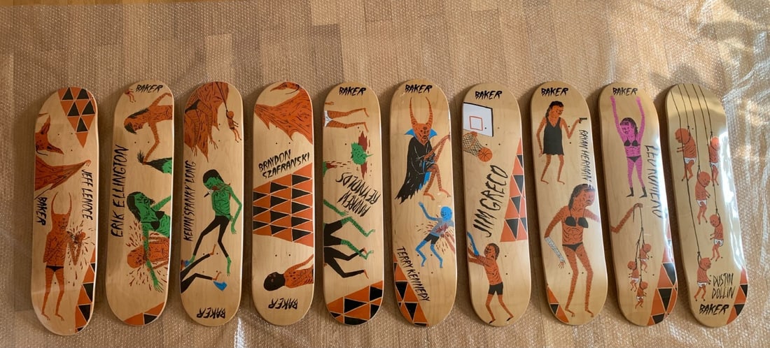 NEW Neckface x Baker Skateboarding Entire Set Of 10 Skateboard Decks (1 of 7)