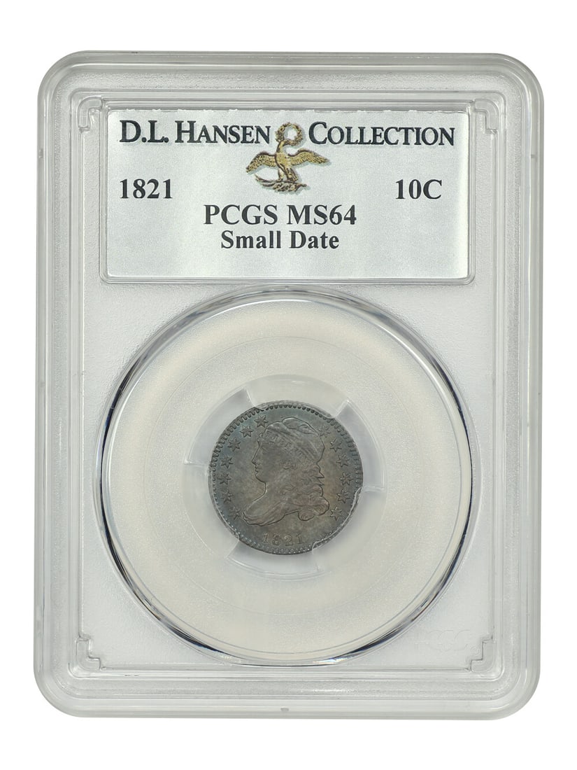 Hansen 1821 10C PCGS MS64 (Small Date) ex: D.L.: Hansen 1821 10C PCGS MS64 (Small Date) ex: D.L. This listing features Hansen 1821 10C PCGS MS64 (Small Date) ex: D.L.. Item specifics are provided below. Item Specifics: Certification: PCGS