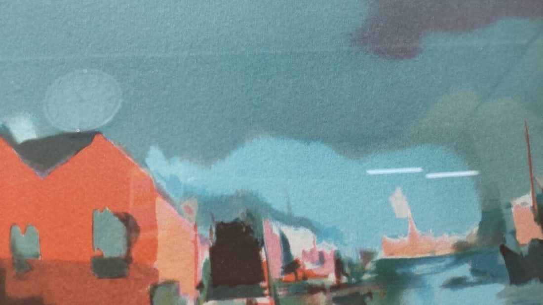 Limited Edition - Marcel Mouly "View of the Harbor" Original Lithograph Signed - 3