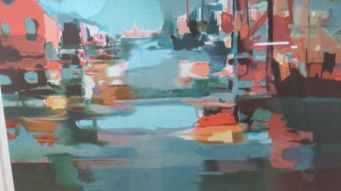 Limited Edition - Marcel Mouly "View of the Harbor" Original Lithograph Signed - 4