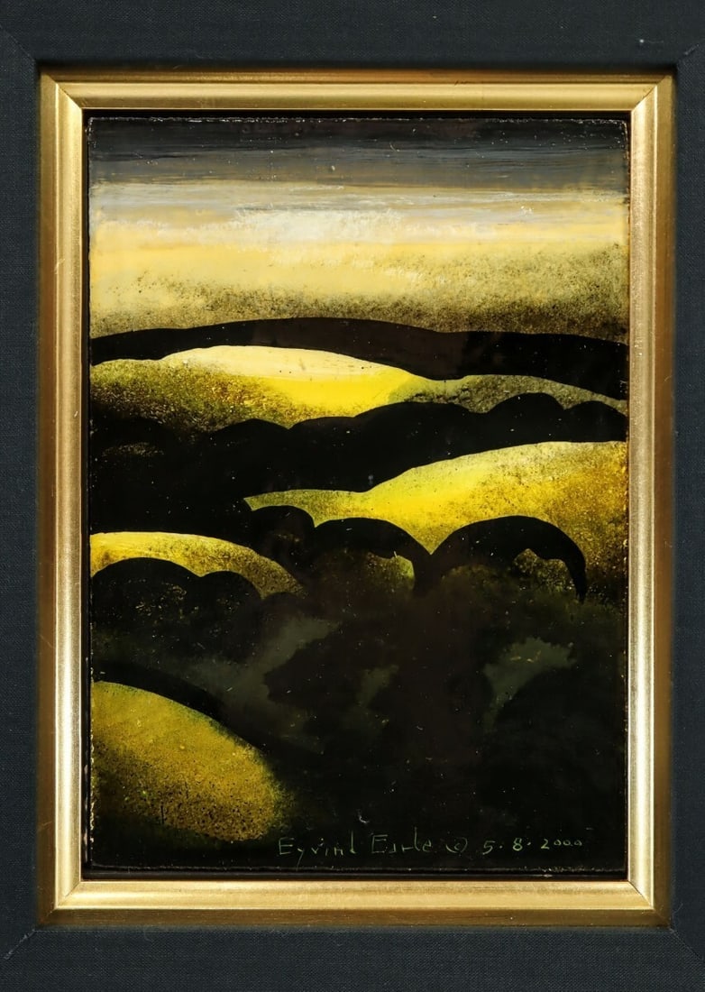 2000 Eyvind Earle Original Painting Oil on panel "Golden Meadows" Hand Signed - 2