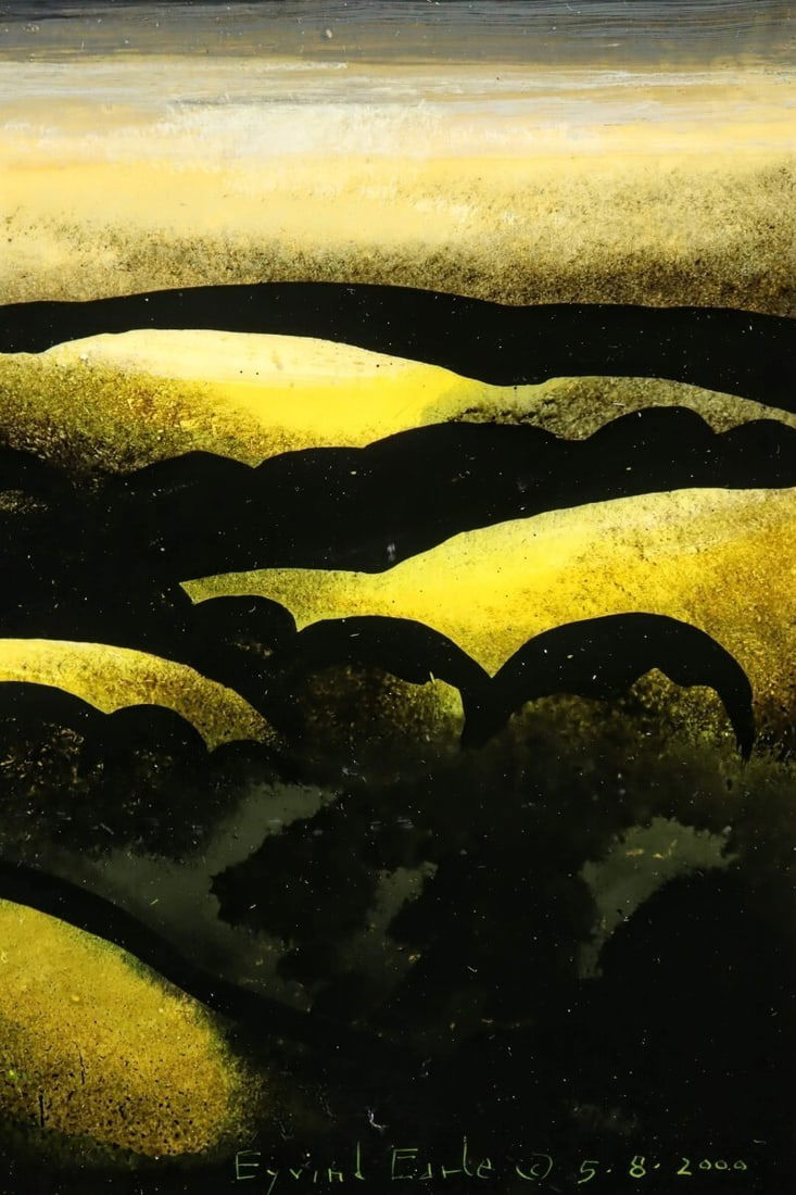 2000 Eyvind Earle Original Painting Oil on panel "Golden Meadows" Hand Signed - 3