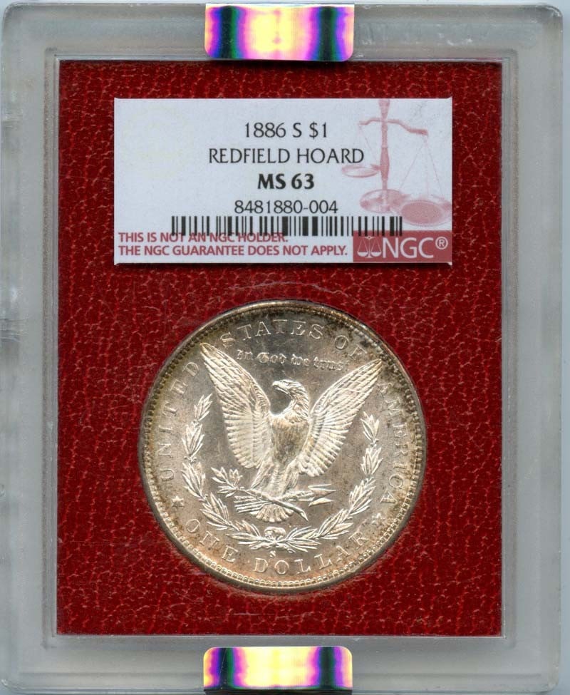 MS64 1902-S MORGAN DOLLAR REDFIELD HOARD $1 NGC: MS64 1902-S MORGAN DOLLAR REDFIELD HOARD $1 NGC This listing features MS64 1902-S MORGAN DOLLAR REDFIELD HOARD $1 NGC. Item specifics are provided below. Item Specifics: Certification: NGC Certificati