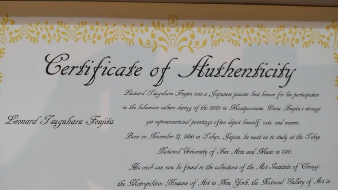 Framed Leonard Foujita Le Chat Bolivien Cat Lithograph Ltd 150 COA - 8