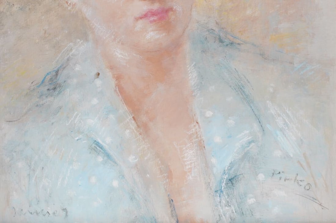 Hungarian Contemporary Female Artist - Antal Jancsek "Lady" Signed Oil Painting - 8