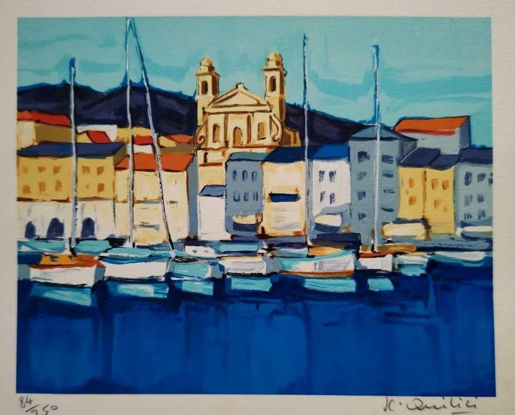 Corsica Original Serigraph Print Signed Numbered - Jean Claude Quilici (French) - 2