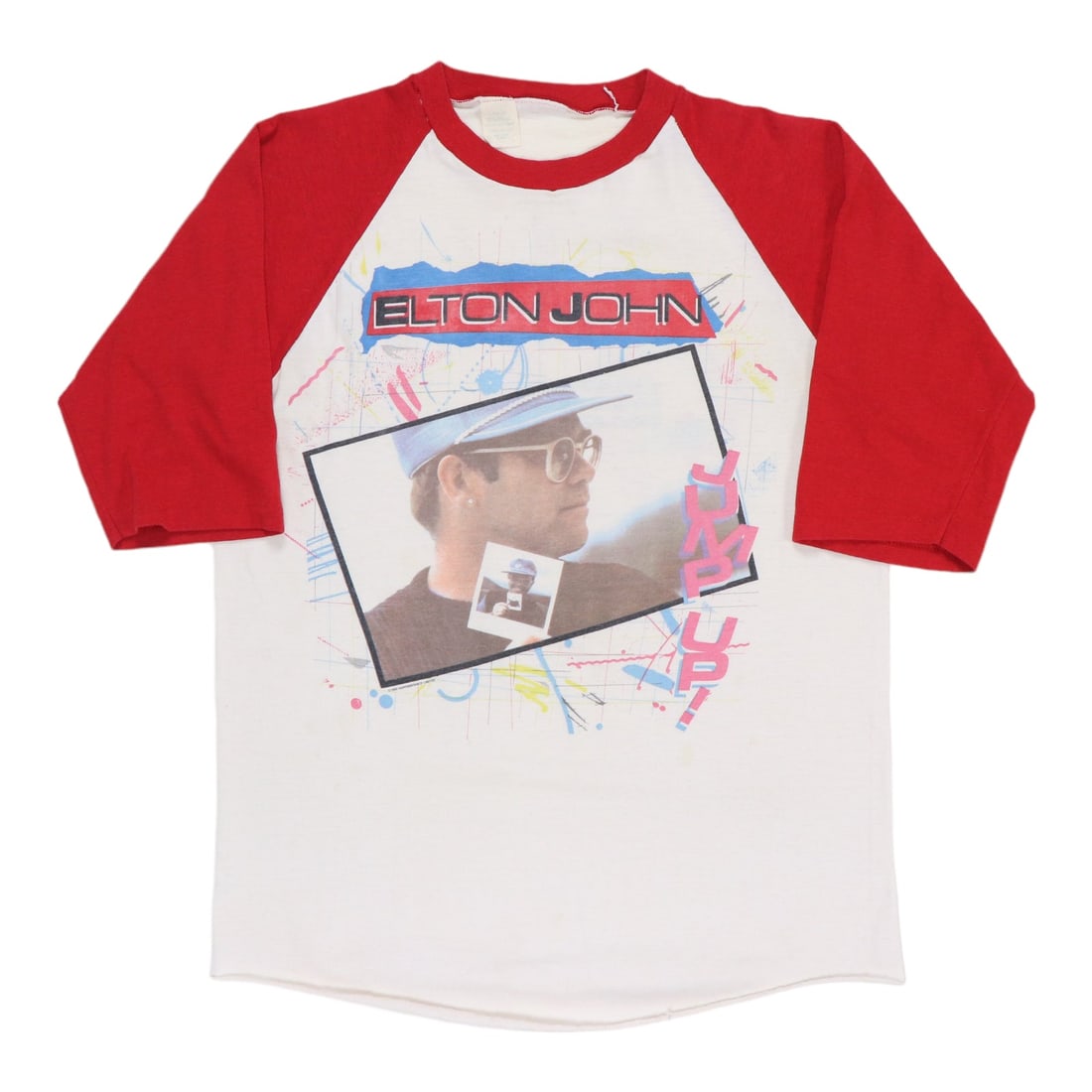 Shirt 1982 Elton John Jump Tour Jersey: Shirt 1982 Elton John Jump Tour Jersey This listing features Shirt 1982 Elton John Jump Tour Jersey. Item specifics are provided below. Item Specifics: Size: Large Era: 1980s Color: White Material: 50