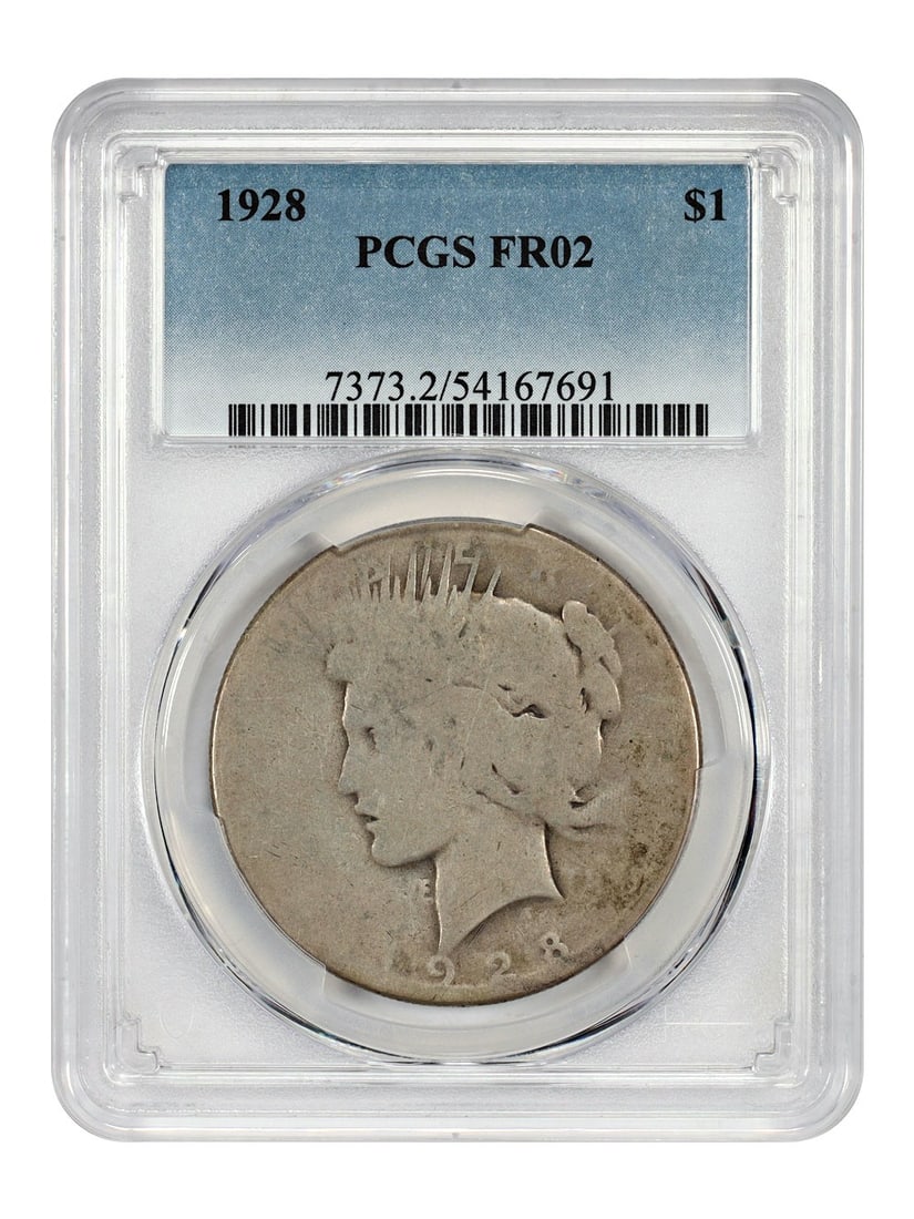 Lowest Mintage Date in the Series - 1928 $1 PCGS Fair 02 - Peace Dollar: Lowest Mintage Date in the Series - 1928 $1 PCGS Fair 02 - Peace Dollar This listing features Lowest Mintage Date in the Series - 1928 $1 PCGS Fair 02 - Peace Dollar. Item specifics are provided below