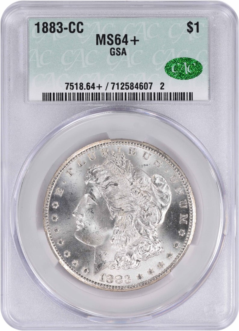 CACG 1883-CC Morgan Silver Dollar MS64+: CACG 1883-CC Morgan Silver Dollar MS64+ This listing features CACG 1883-CC Morgan Silver Dollar MS64+. Item specifics are provided below. Item Specifics: Country Of Origin: United States Certification