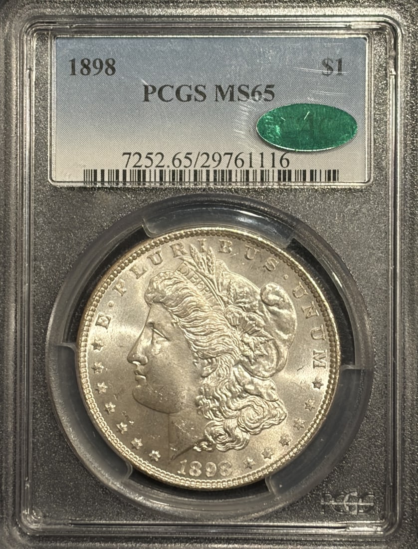 CAC 1898 MORGAN DOLLAR PCGS MS65 (1 of 3)
