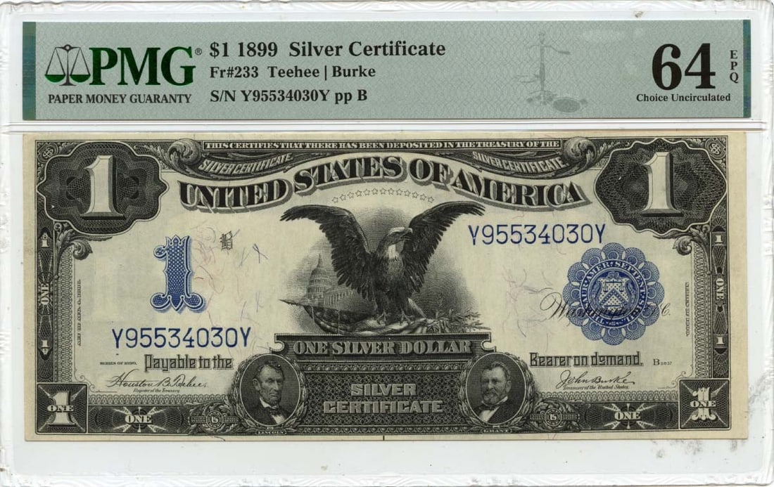 Choice 1899 $1 Silver Certificate FR#233 PMG CU64 EPQ (1 of 1)