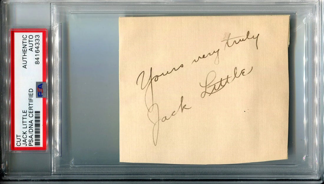(PSA) Jack Little Autographed Cut (1 of 1)