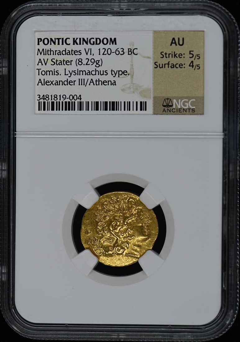 120-63 BC PONTIC KINGDOM AV Stater NGC AU50 - Mithradates VI (1 of 3)