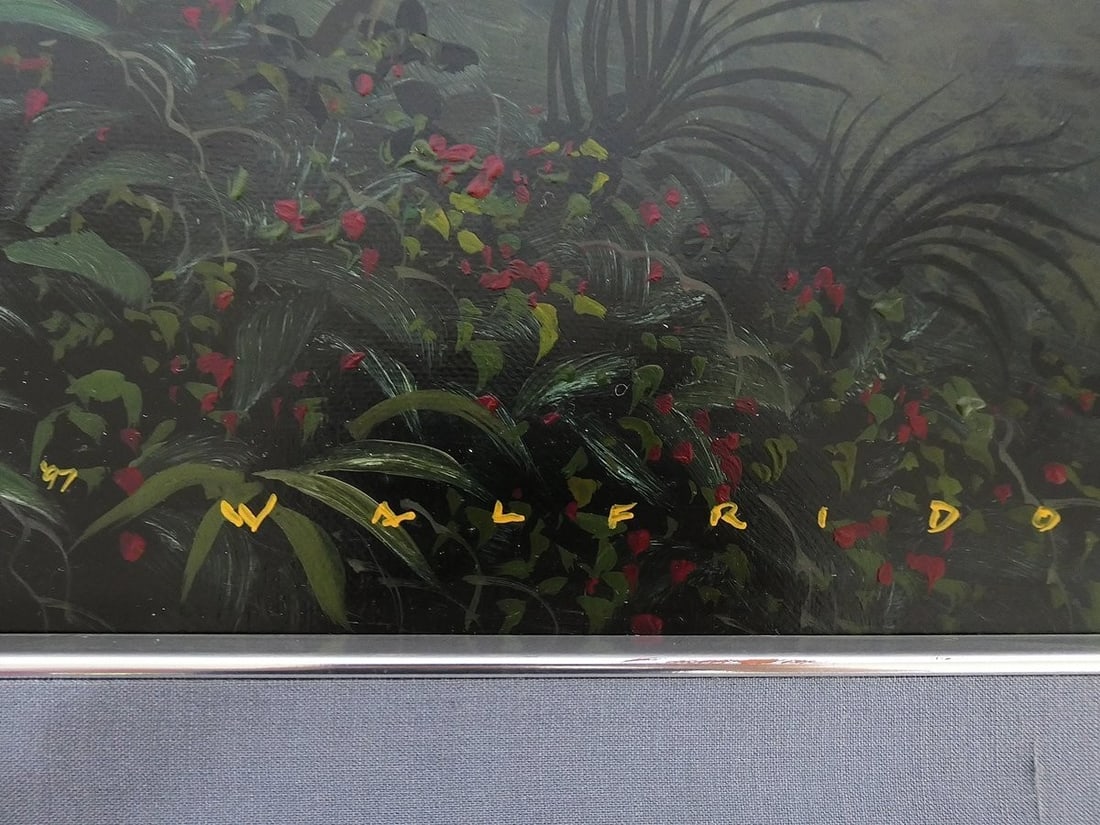 fo Walfrido Garcia Trail to New Life Original Oil Painting Signed 12x24 Framed - 5