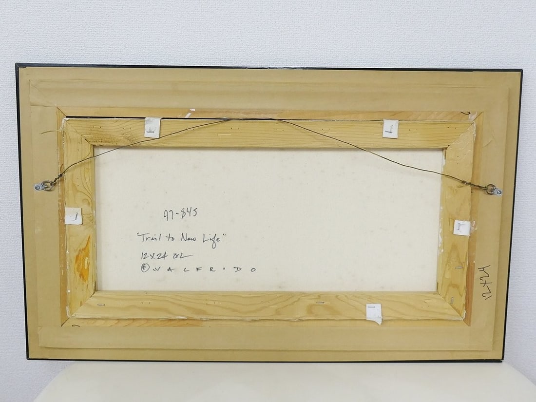 fo Walfrido Garcia Trail to New Life Original Oil Painting Signed 12x24 Framed - 7