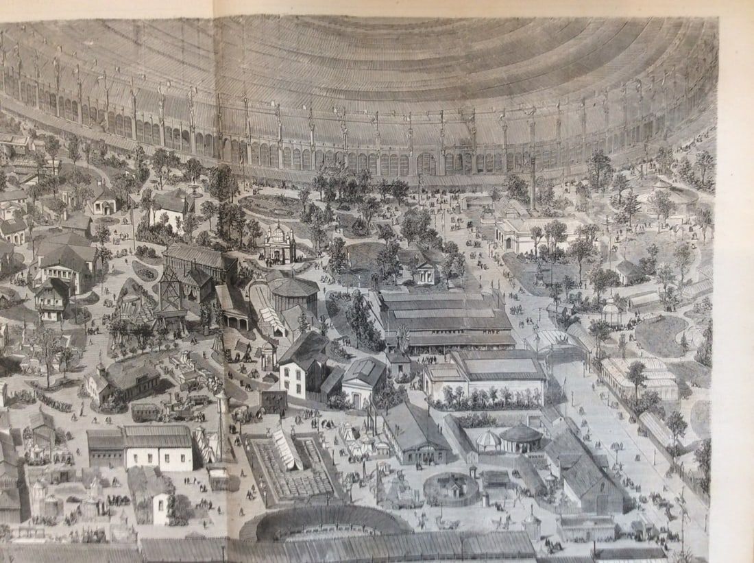 Engraving Paris Exposition Universelle 1867 German Quarter Panoramic View Large - 2