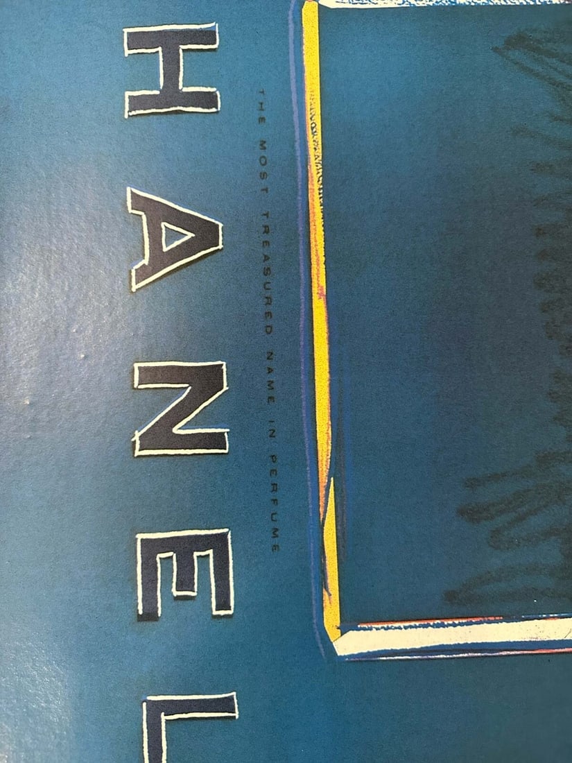 Linen Chanel N5 Warhol Original 1997 On Linen Blue/ Blue 22 X 29 Inches On - 3