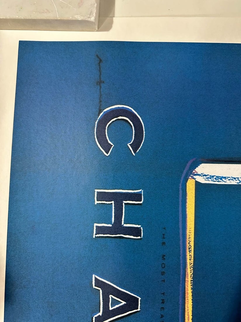 Linen Chanel N5 Warhol Original 1997 On Linen Blue/ Blue 22 X 29 Inches On - 5