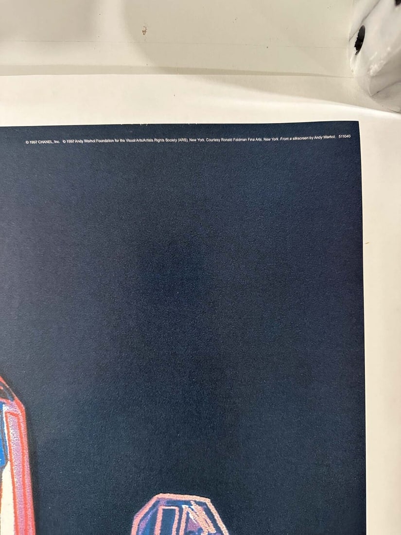 Linen Chanel N5 Warhol Original 1997 On Linen Blue/ Blue 22 X 29 Inches On - 6