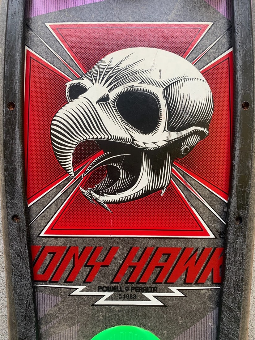 OG Vintage 80s Powell Peralta Tony Hawk Old Skull Skateboard Deck - 4