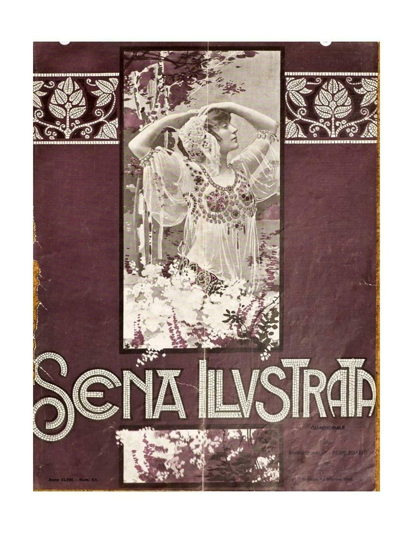 1900 Scena Illustrata Arts Literature Music Theatre Cover Woman 4 (1 of 1)