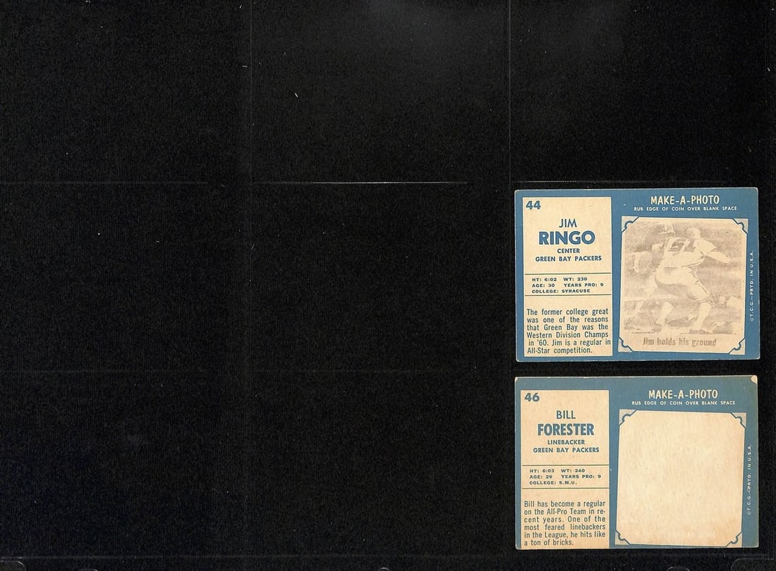 200312 1961 TOPPS Football Cards Green Bay Packers Complete Team Set (10) - 4